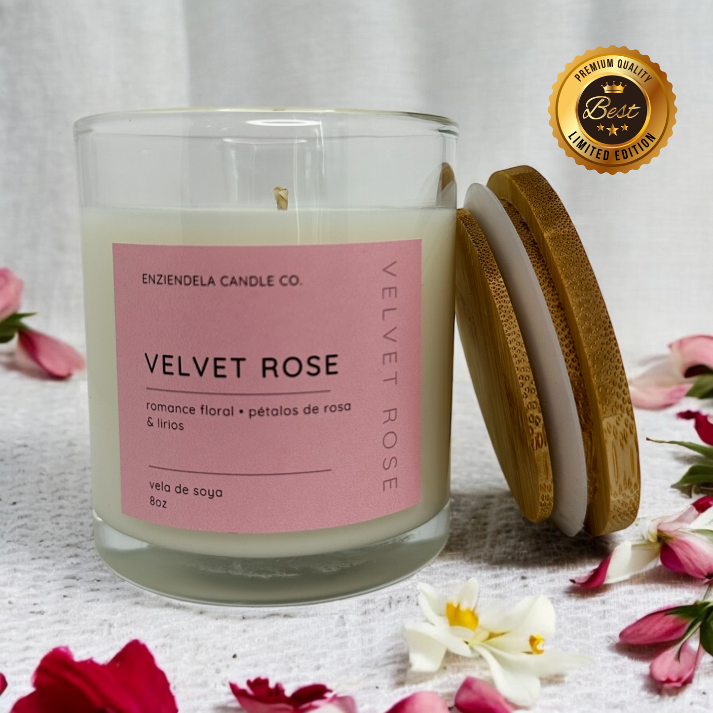 Velvet Rose • Vela Aromática Artesanal • Edición Limitada • 8oz