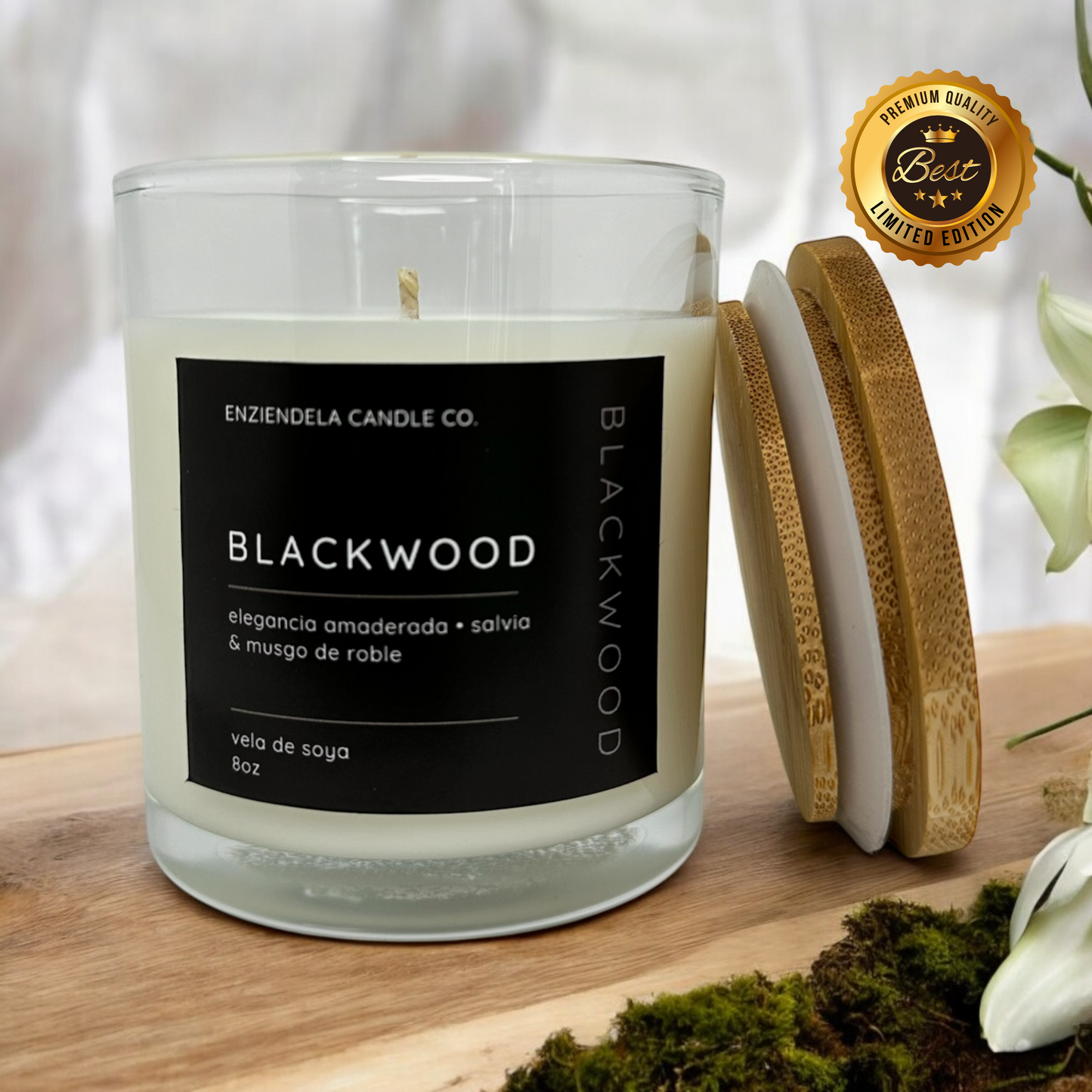 Blackwood • Vela Aromática Artesanal • Edición Limitada • 8oz