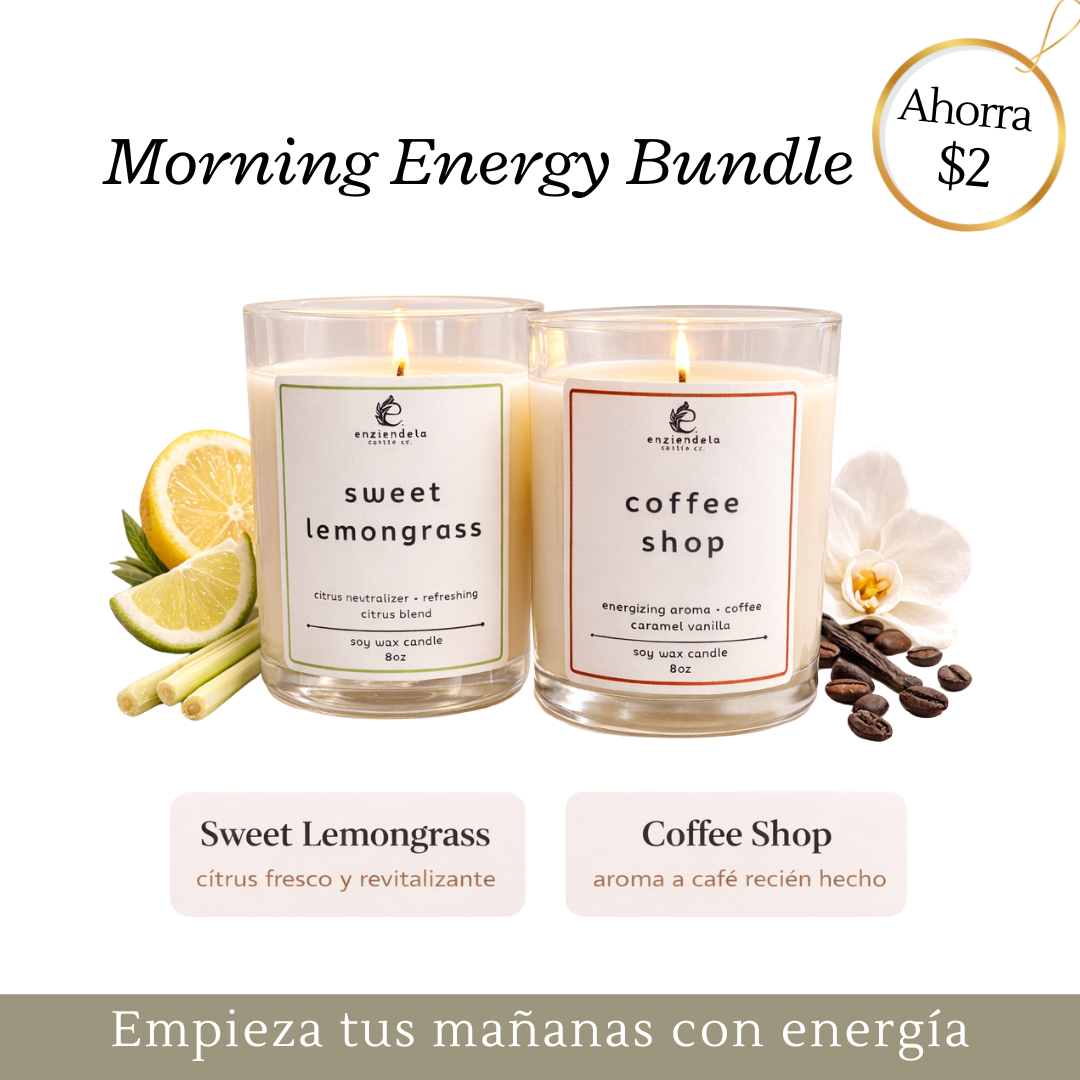 Empieza tus mañanas con Energía • 2 Velas • Sweet Lemongrass + Coffe Shop