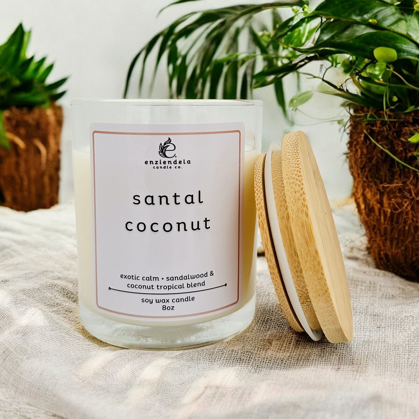 Santal Coconut • Vela Aromática Artesanal • 8oz