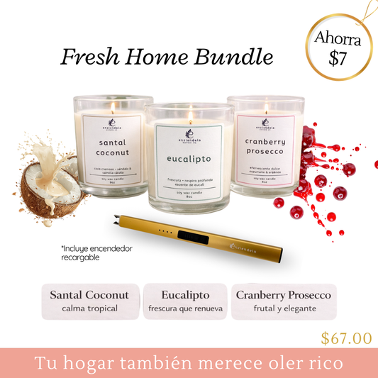 Kit completo para después de limpiar tu hogar • Eucalipto + Cranberry Prosecco + Santal Coconut