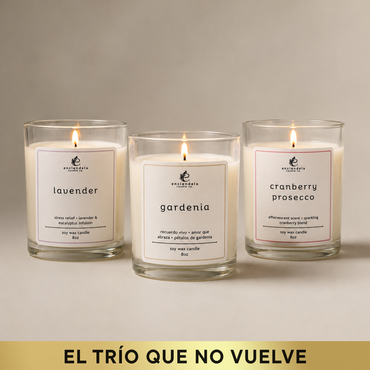 Trío Best Sellers • Edición Especial • Gardenia • Lavanda • Cranberry Prosecco • 8oz
