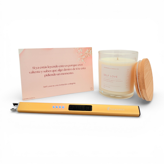 Bundle Self Love • Para ti • Vela Self Love + Encendedor Eléctrico Recargable + Tarjeta con afirmaciones
