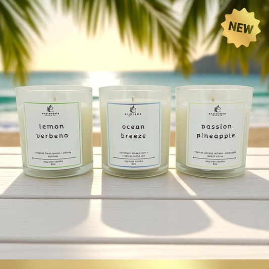 Bundle (tres velas) • Un Verano Contigo • Ocean Breeze + Lemon Verbena + Passion Pineapple