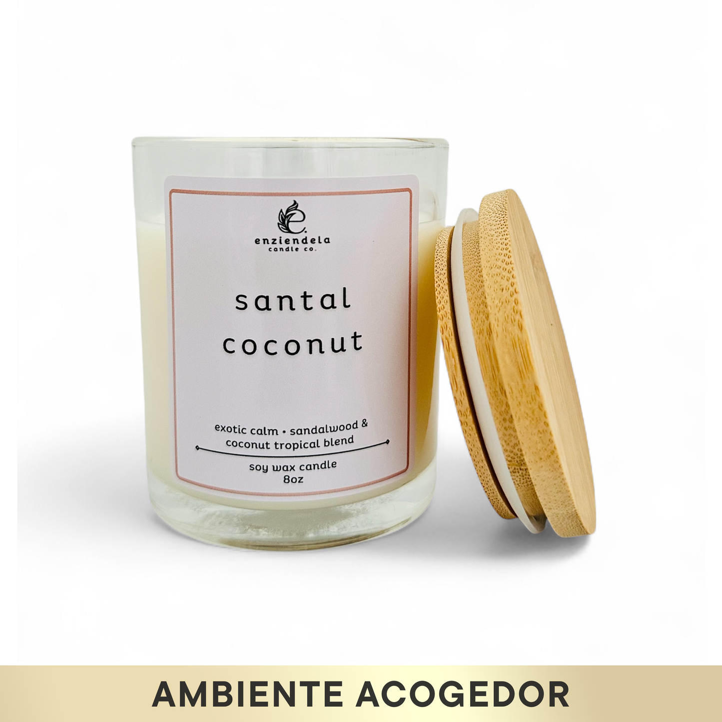 Santal Coconut • Vela Aromática Artesanal • 8oz