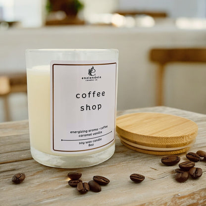 Coffee Shop • Vela Aromática Artesanal • 8oz